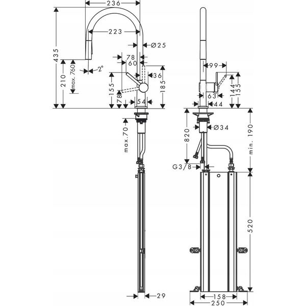 Bateria kuchenna Sourcing Kitchen faucet with pull-out hose Hansgrohe Talis M54 72801800