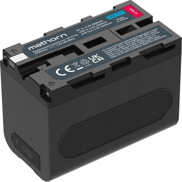 Akumulator Astar Bateria Mathorn MB-701 6700mAh 50Wh USB-C LED for NP-F770