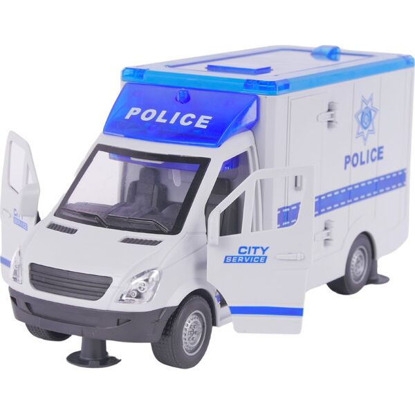 LeanToys Ciężarówka Karetka Policyjna Policja Nosze Otwierane Drzwi Dźwięk Światło