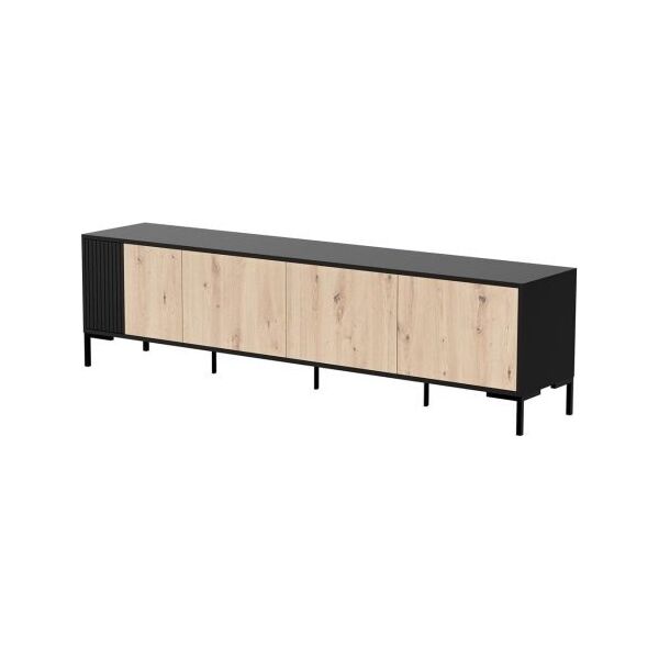 Cama Meble Szafka RTV MERCI 200x40x54 czarny/dąb artisan