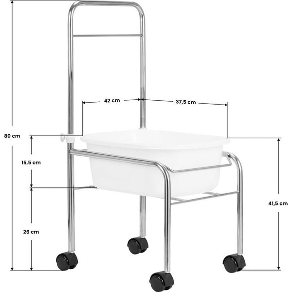 Activeshop Brodzik do pedicure na kółkach chrom