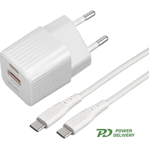 Ładowarka 4smarts 4smarts VoltPlug Duos Mini PD 20W + USB-C Kabel, weiß