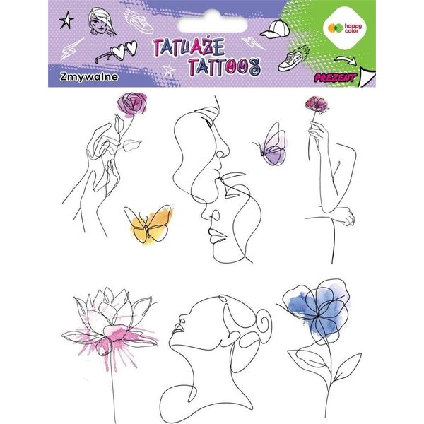BaByliss Tatuaże zmywalne Llineart + Aquarella HAPPY COLOR