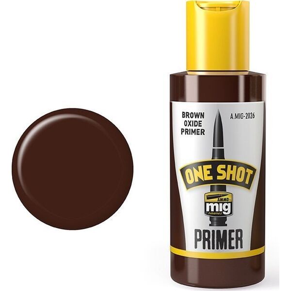 Vallejo Ammo: One Shot Primer - Brown Oxide Primer (60 ml)