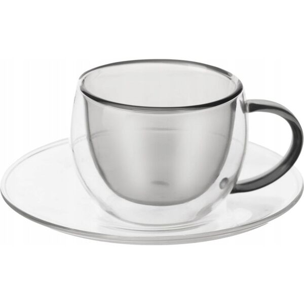Orion Filiżanki termiczne ze spodkiem z podwójną ścianką do kawy espresso DOUBLE 90 ml 2 szt.