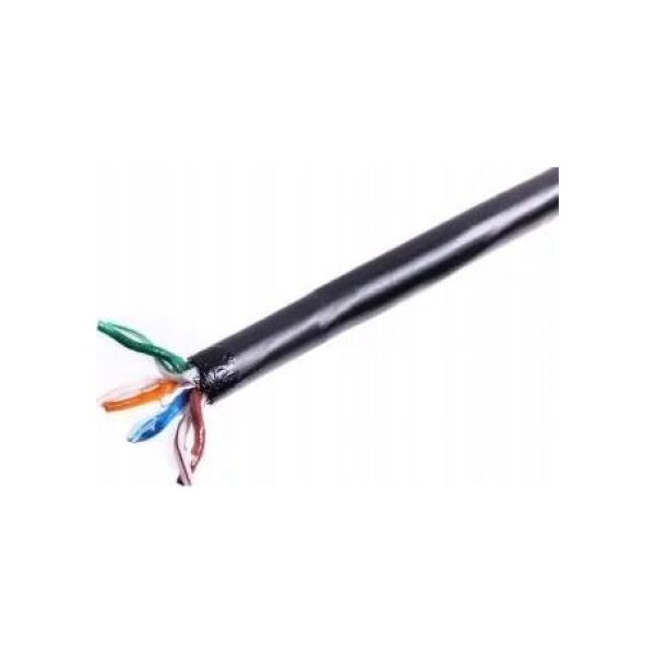 Kabel instalacyjny zewnętrzny żelowany DIGITUS kat.5e, U/UTP, AWG24/1, PE, 500m, czarny, szpula
