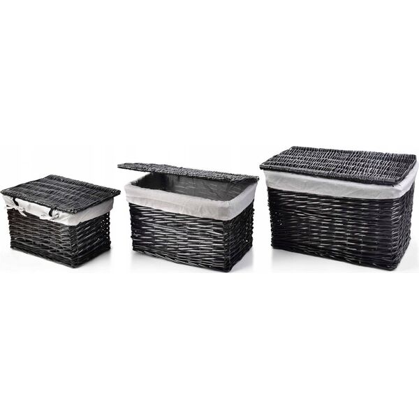 Lumarko Komplet 3 Kufrów Wiklinowych 58x38x38/51x32x32/44x26x26cm Lumarko!