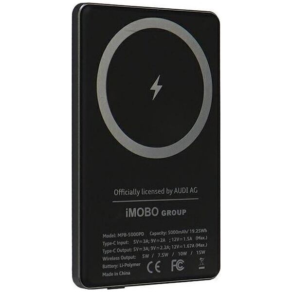Powerbank Audi Audi Induction Powerbank 15W 5000mAh gray/gray Big Logo MagSafe AU-MWPB5000-GT/D1-GY
