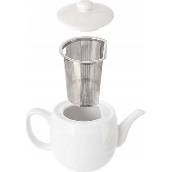 Orion Dzbanek z zaparzaczem do herbaty porcelanowy biały MONA 700 ml