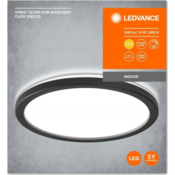 Lampa sufitowa Ledvance ORBIS ULTRA SLIM BL CLICKDIM 235 BK
