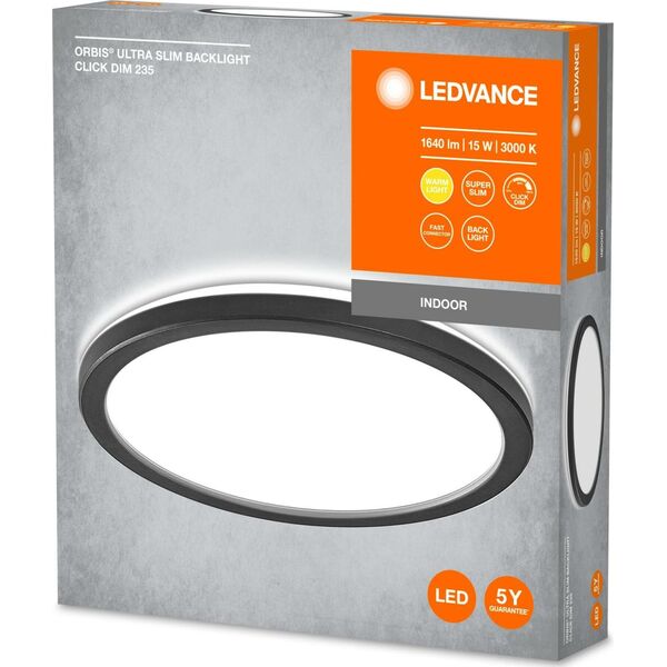 Lampa sufitowa Ledvance ORBIS ULTRA SLIM BL CLICKDIM 235 BK