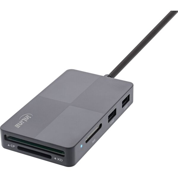 Czytnik InLine InLine® USB 3.2 Multi Cardreader Hub, SD/TF/MS/XD/CF, 3-port USB-A, Dual