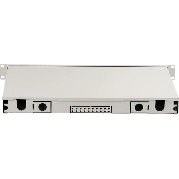 Panel krosowy FO z wyposażeniem 19'' 1U, 24x SC dx, OM3, adaptery, wysuwany, szary