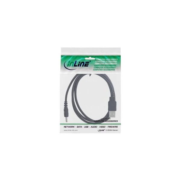 InLine InLine® USB DC power adapter cable, USB A male plug to DC plug 4.0x1.70mm, black, 1m