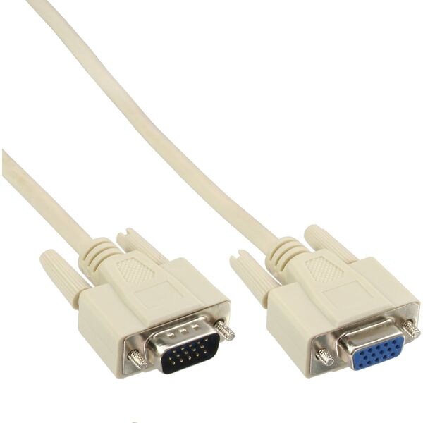 Kabel InLine InLine® VGA Cable 15 HD male to female grey 3m