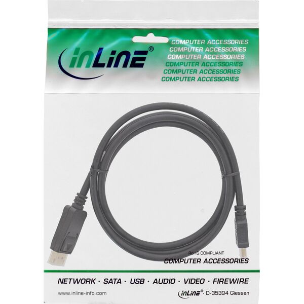 Kabel InLine InLine® DisplayPort to HDMI Converter Cable black 10m