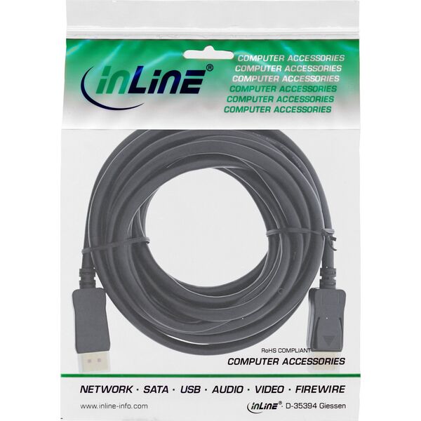 Kabel InLine InLine® DisplayPort 1.4 cable active, 8K4K, black, gold, 10m