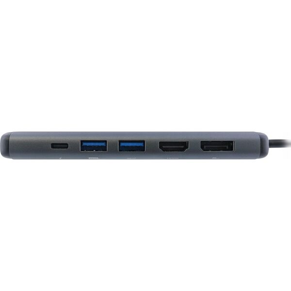 InLine InLine® 8-in-1 USB-C Multihub Dockingstation, HDMI, DisplayPort, USB 3.2, PD 3.0 100W, MST