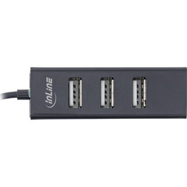 InLine InLine® USB 2.0, 4-Port Hub, USB-C male to 4x USB-A female, black, 15cm, slim design