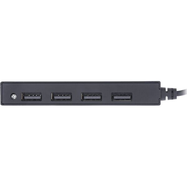 InLine InLine® USB 2.0 HUB, 4 port, USB-A male to 4x USB-A female, black, 15cm, slim design