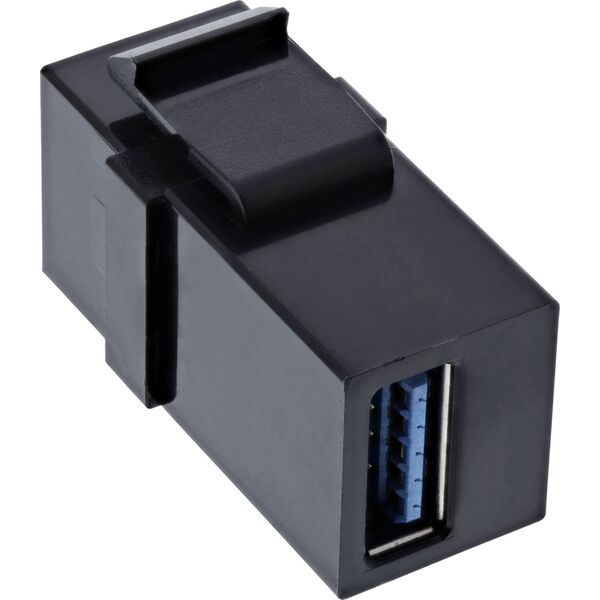 Adapter USB InLine InLine® USB 3.0 Snap-In module, USB-A F/F, black housing