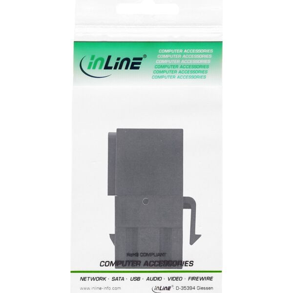 Adapter USB InLine InLine® USB 3.2 Snap-In module, USB-A F/F, 90° angled, black housing