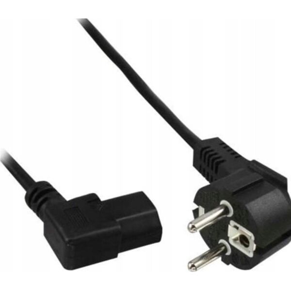 Kabel zasilający InLine InLine® Power cable, Schutzkontakt angled to C13 left angeled, black, 5m