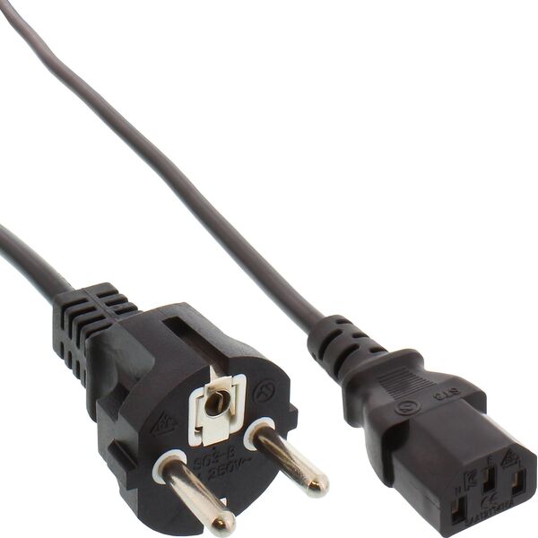 Kabel zasilający InLine 35pcs. Bulk-Pack InLine® Power Cable German 3 Pin IEC C13 H05VV-F 3x0.75mm² black 1.8m