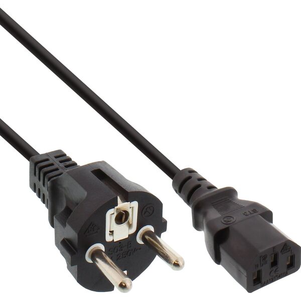 Kabel zasilający InLine 40pcs. pack Bulk-Pack InLine® Power Cable German 3 Pin IEC C13 H05VV-F 3x0.75mm² black 1.5m