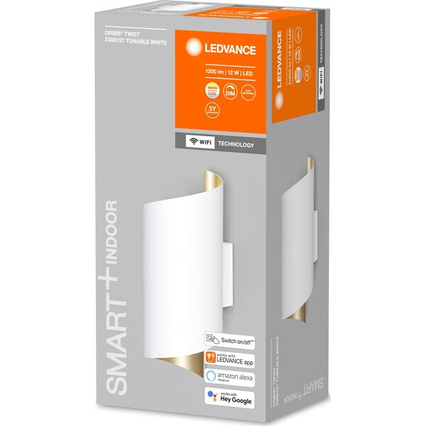 Ledvance LEDVANCE SMART+ Orbis Wall, Smart wall light, White, Wi-Fi, LED, Non-changeable bulb(s), White