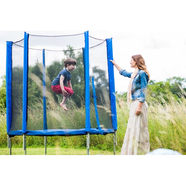 Plum PLUM Junior Trampoline & Enclosure, Blue, 182x182x200 cm, 30108