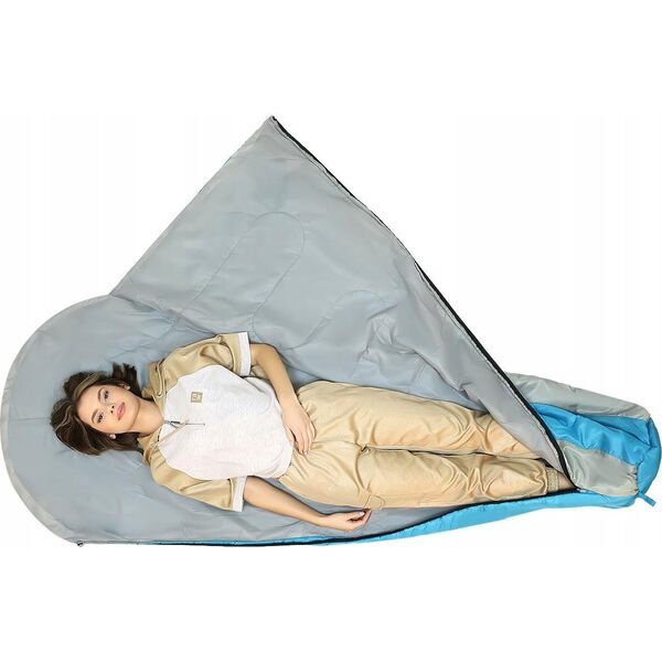 Enero ŚPIWÓR TURYSTYCZNY TRAVELER 210X80/50CM  BŁĘKITNO SZARY ENERO CAMP