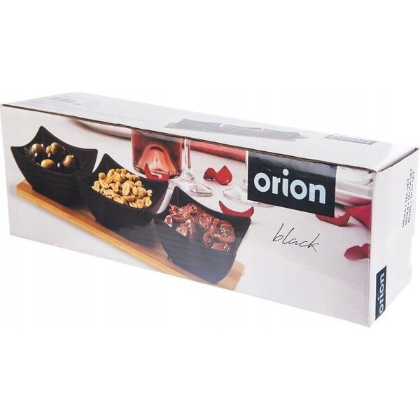 Orion Miseczki na przekąski porcelanowe czarne BLACK 31,5 cm 4 el.