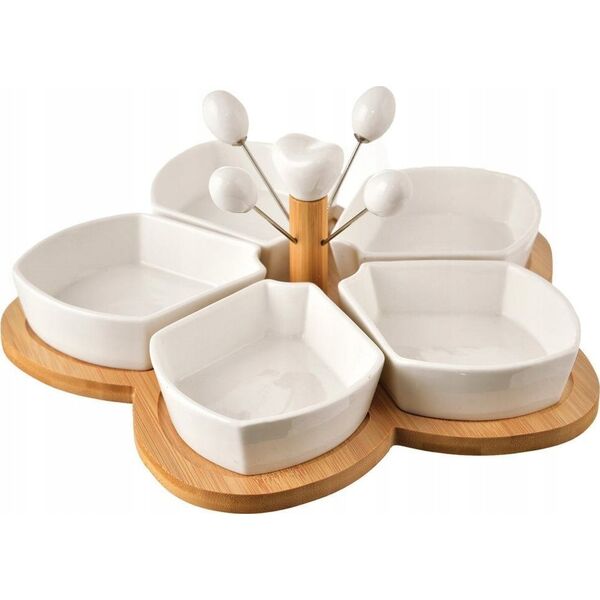 Orion Miseczki na przekąski porcelanowe białe WHITELINE 28,5 cm 10 el.