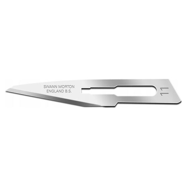 Swann-Morton CARBON STEEL Chirurginiai peiliai (Skalpeliai) No.11 - 100vnt/1dėžutė