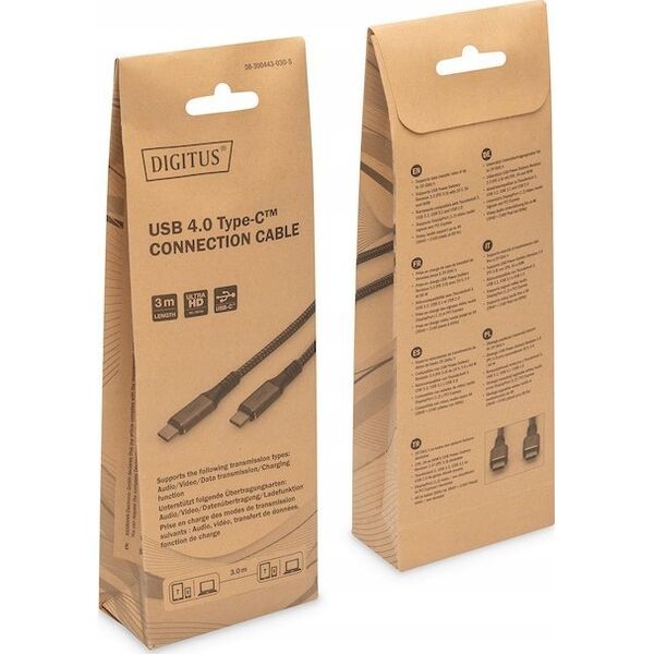 Kabel USB Digitus USB-C - USB-C 3 m Czarny (DB-300443-030-S)