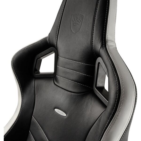 Fotel Noblechairs EPIC z prawdziwej skóry - czarny/biały/czerwony (GAGC-034)