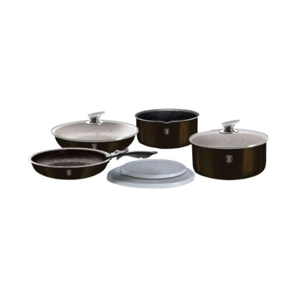 Berlinger Haus KOMPLET GARNKÓW 9-ele CLICK & COOK BERLINGER HAUS SHINY BLACK BH-7041