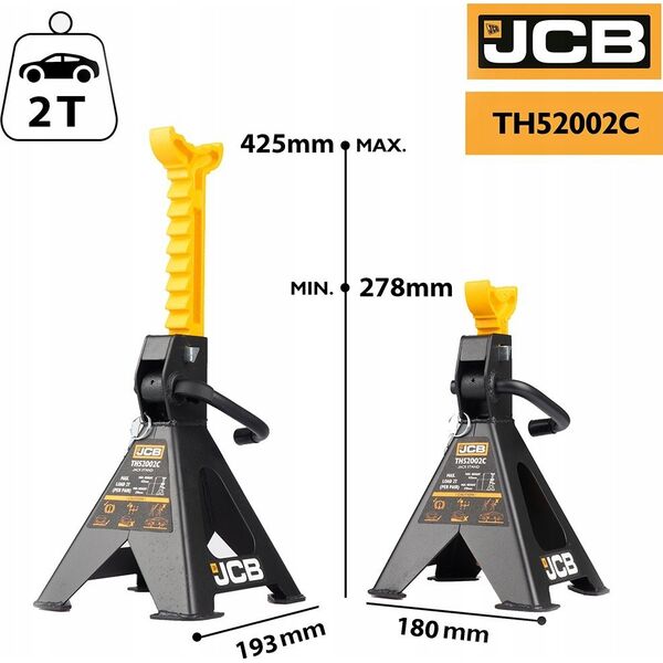 JCB JCB PODSTAWKI / KOBYŁKI SAMOCHODOWE 2szt. 2T 278-425mm