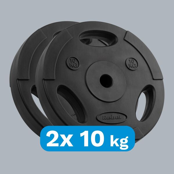 Rebel Zestaw obciążeń bitumicznych 2x10kg, otwór 31mm, talerz z uchwytami, REBEL ACTIVE