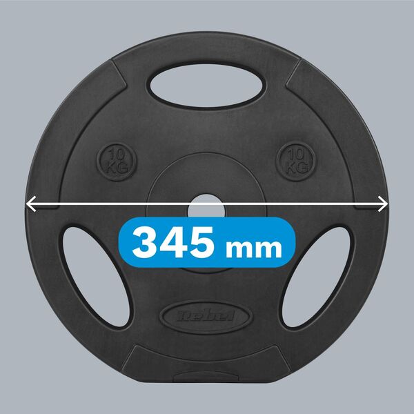 Rebel Zestaw obciążeń bitumicznych 2x10kg, otwór 31mm, talerz z uchwytami, REBEL ACTIVE