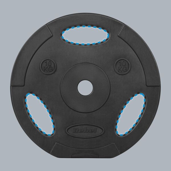 Rebel Zestaw obciążeń bitumicznych 2x10kg, otwór 31mm, talerz z uchwytami, REBEL ACTIVE
