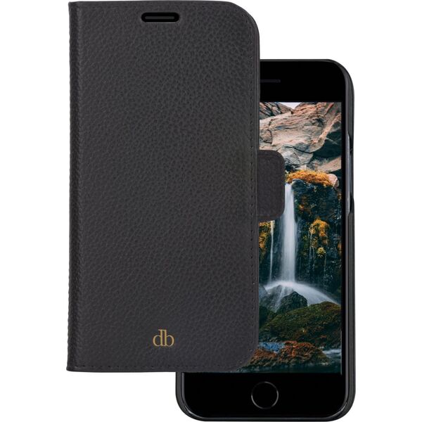 dbramante New York - iPhone SE/8/7 - Night Black - full grain pebbled leather cover