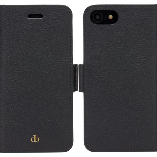 dbramante New York - iPhone SE/8/7 - Night Black - full grain pebbled leather cover