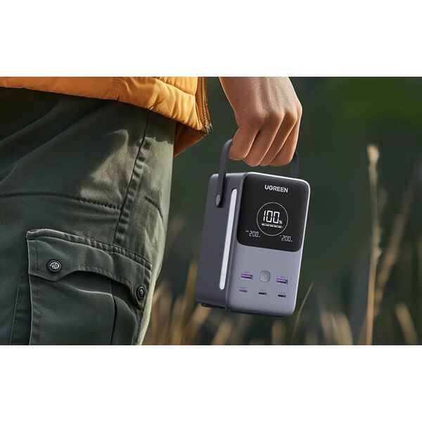Ugreen Powerbank 48000mAh Ugreen PB770, 2x USB + 4x USB-C, 300W (szary)
