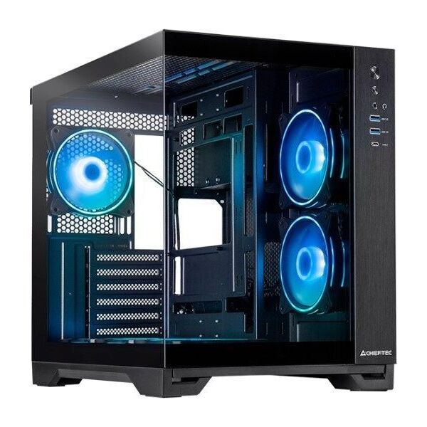 Chieftec Visio GM-30B-TG-OP schwarz Tempered Glass x 2 Sześcian Czarny