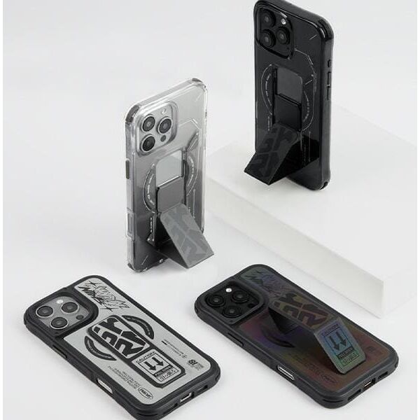 Skinarma etui Helio iPhone 16 Pro 6.3"    Magnetic Charging + Grip Stand czarny/black