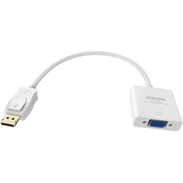Adapter AV Vision VISION Professional installationstauglicher Adapter DisplayPort zu VGA - 30 JAHRE GARANTIE - Maximale Auflosung 1920 x 1080 - Keine Konvertierung von VGA zu DP - Hotplug - DP (M) zu VGA (F) - Gesamtlange 150 mm - Aussendurchmesser 5,5 mm