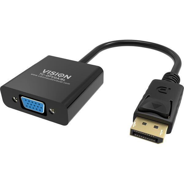 Adapter AV Vision VISION Professional installationstauglicher Adapter DisplayPort zu VGA - 30 JAHRE GARANTIE - Maximale Auflosung 1920 x 1080 - Keine Konvertierung von VGA zu DP - Hotplug - DP (M) zu VGA (F) - Gesamtlange 150 mm - Aussendurchmesser 5,5 mm