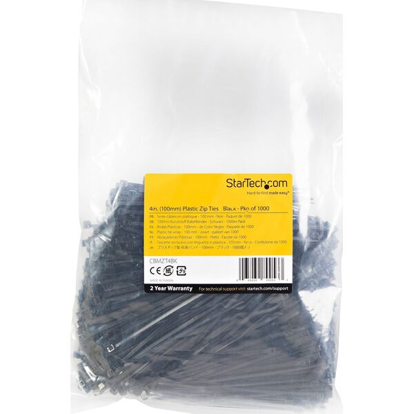 Organizer StarTech 1000 PACK 4 CABLE TIES -BLACK